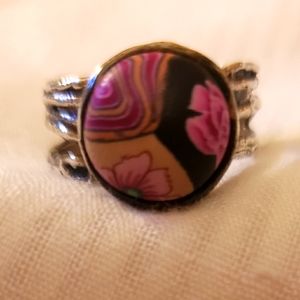Ring 925 millefiori clay design size 7